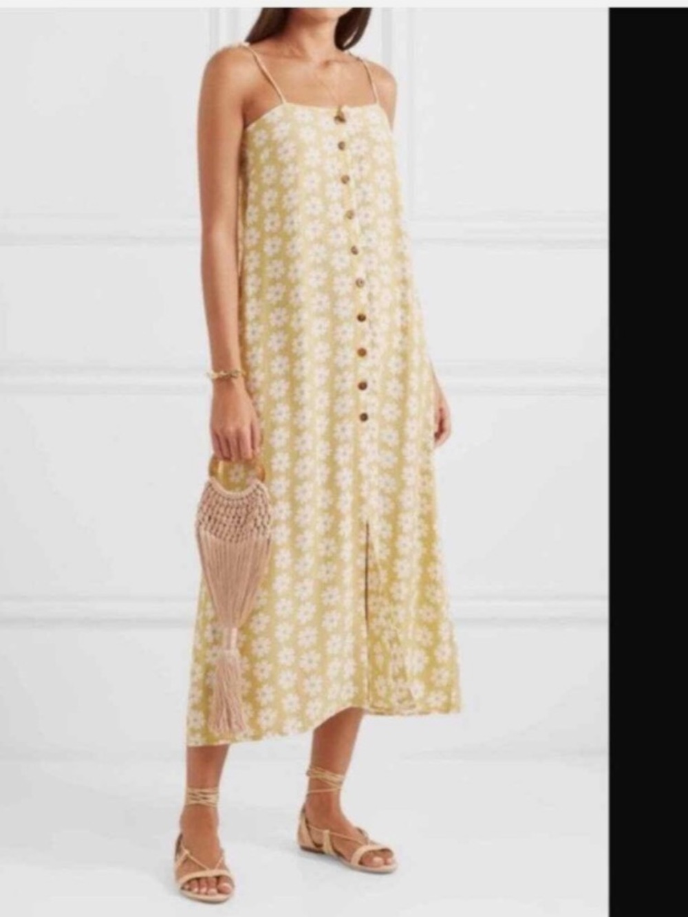 New Anthropologie Faithfull the Brand Arrieta Daisy Boho 90s Midi Shirt Dress M
